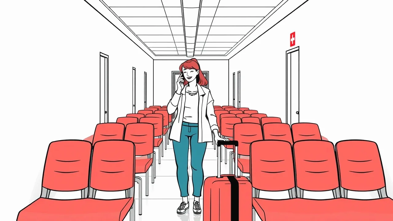 Starší muž kontroluje cestovné doklady a poistnú zmluvu pred odletom do zahraničia