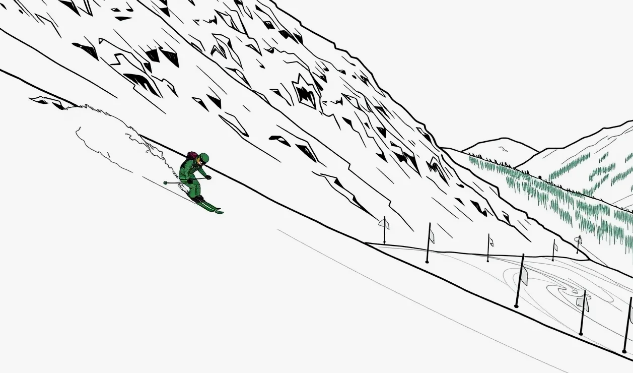 Záchranná služba ošetruje zraneného lyžiara po zrážke na svahu v Dolomitoch