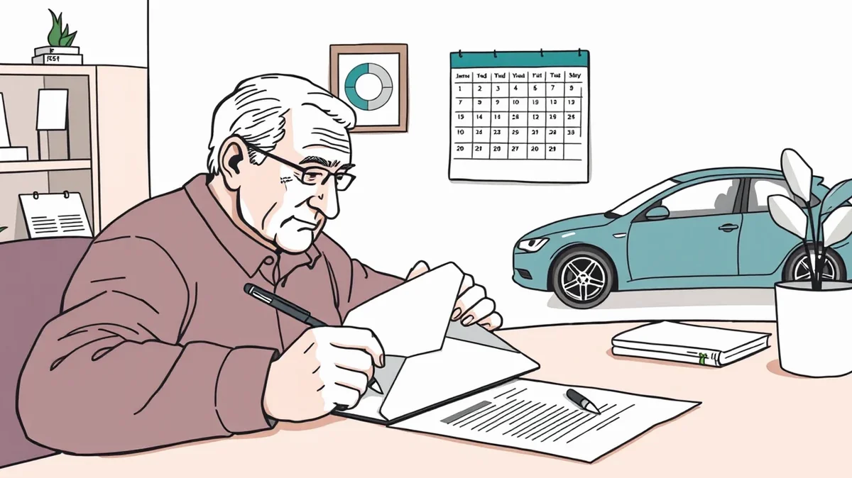 Detail poistnej zmluvy a kľúčov od osobného automobilu na stole