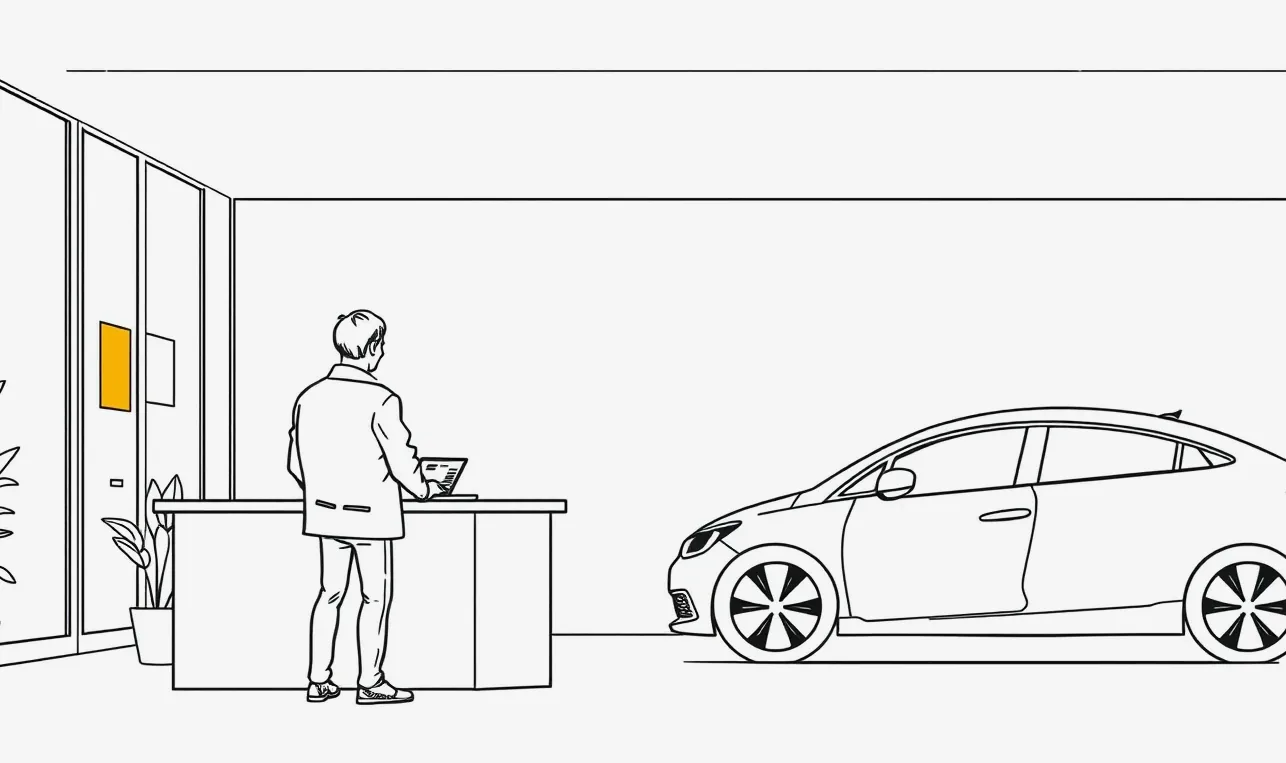 Podpis zmluvy o financovaní a poistení nového vozidla v autosalóne
