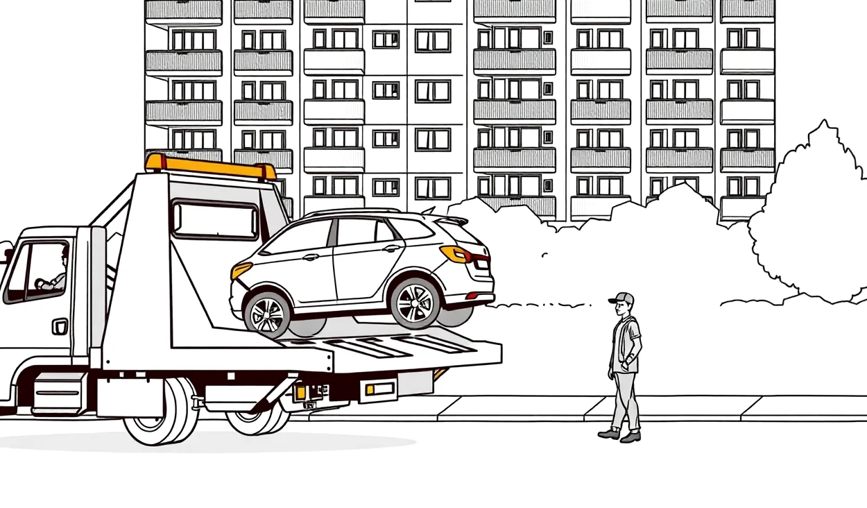 Mechanik kontrolujúci stopy po zvierati a poškodený remeň pod kapotou auta