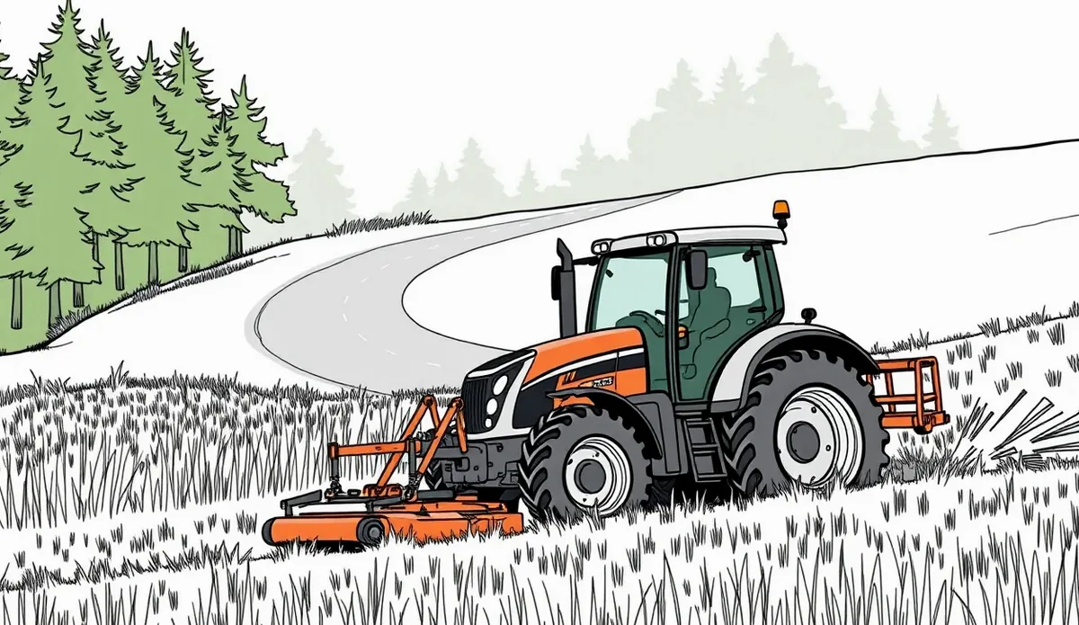 Podomácky vyrobený malotraktor s pripojenou vlečkou na poľnej ceste pri dedine