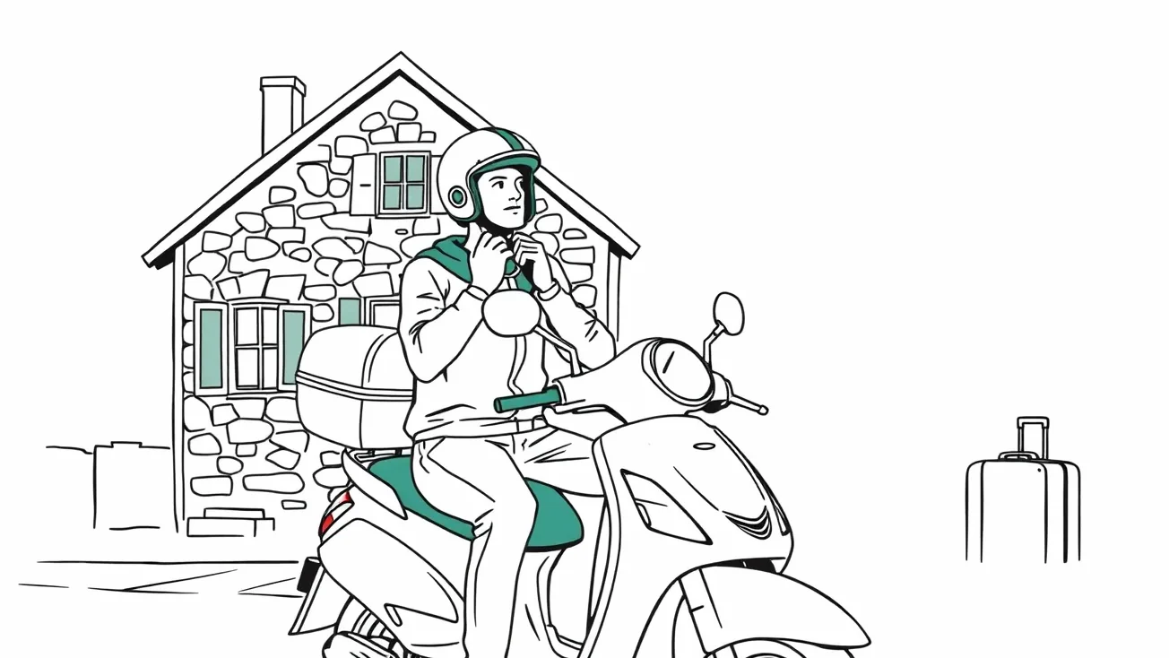 Pohľad na tachometer a riadidlá motocykla kategórie do 125 centimetrov kubických