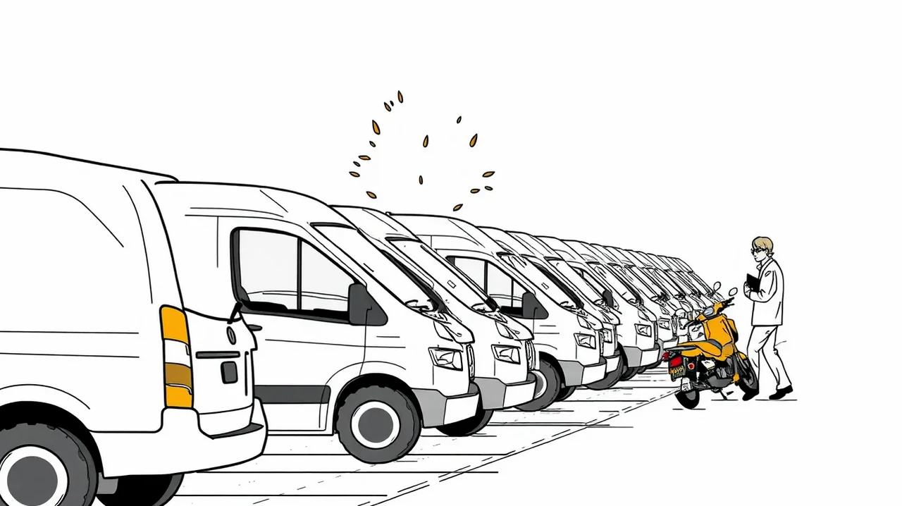 Kuriér nakladá prepravky s tovarom do batožinového priestoru úžitkového vozidla