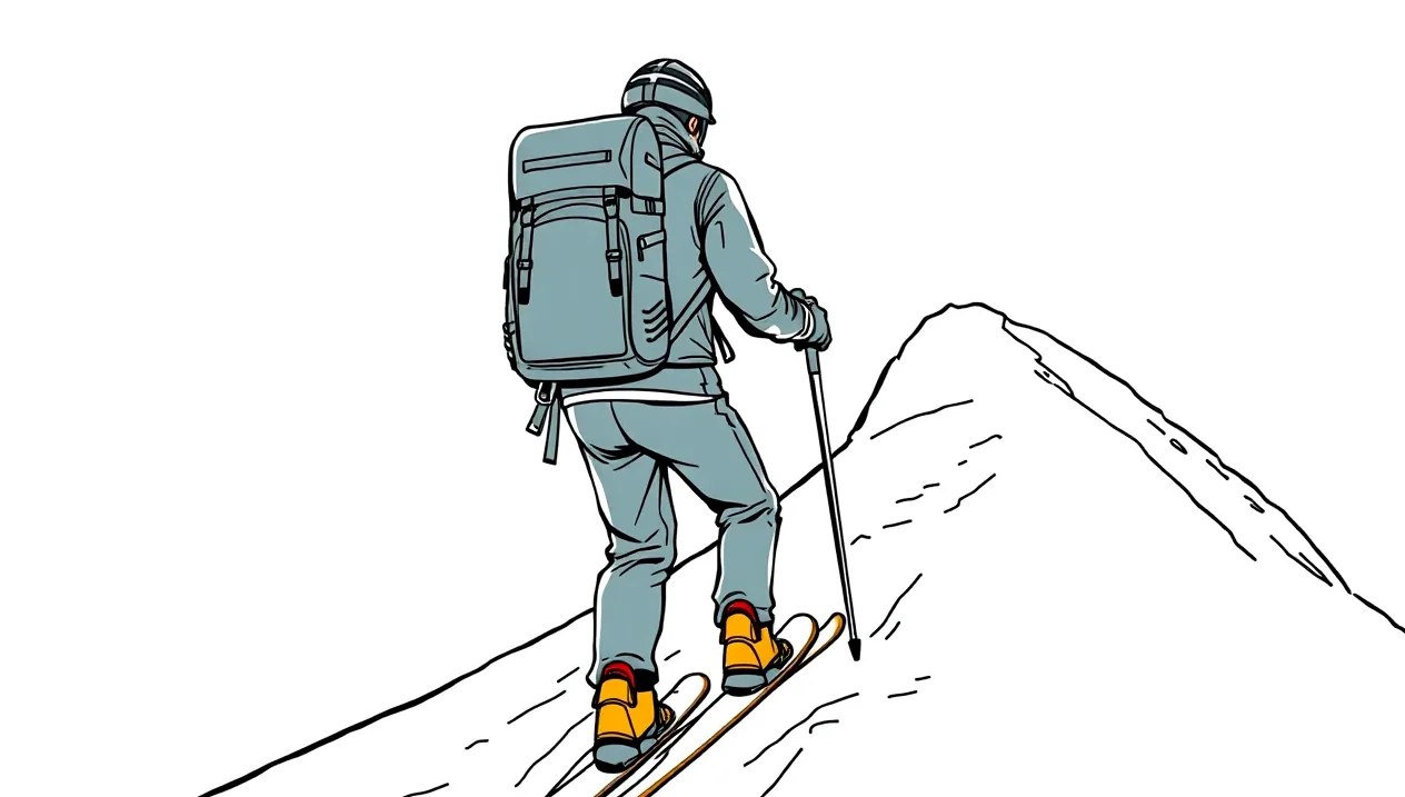Snowboardista pred skokom na zasneženej prekážke v horskom snowparku