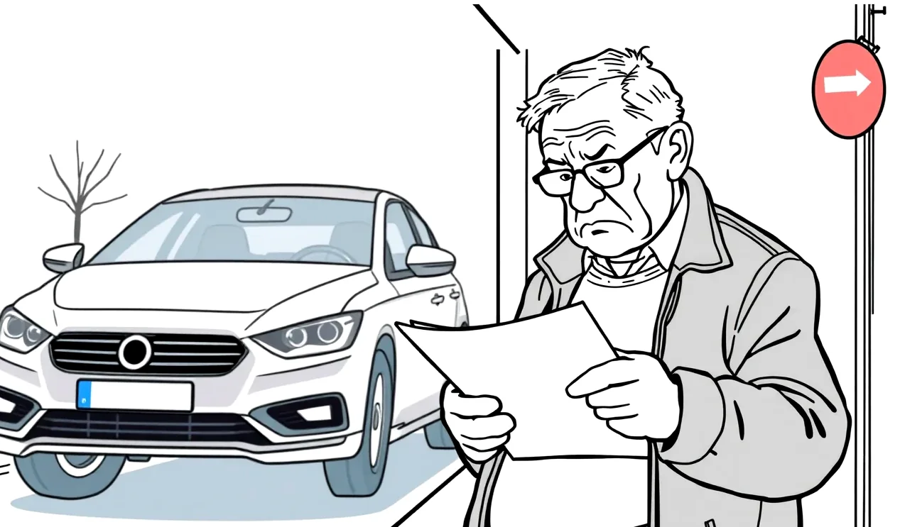Vodič kontroluje kalendár a dokumenty od poistenia vozidla na pracovnom stole
