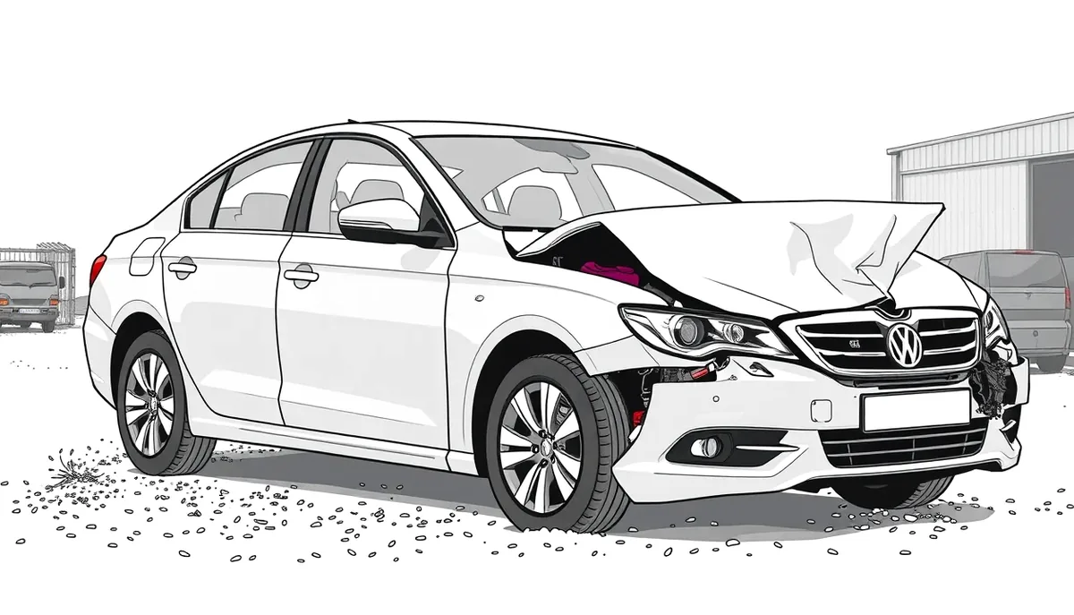 Obhliadka poškodeného podvozka na zdviháku v autoservise