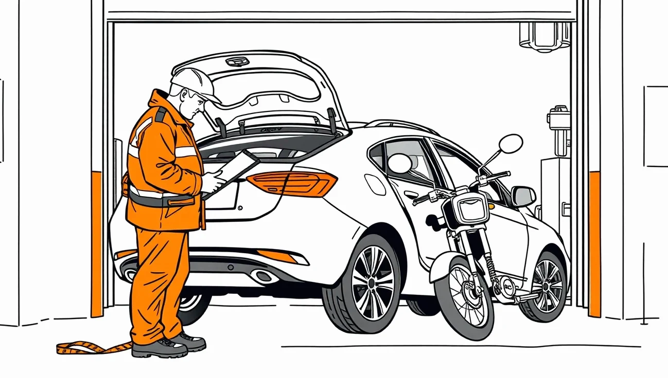 Detail mechanika montujúceho nový blatník a svetlomet na staršie rodinné vozidlo v autoservise